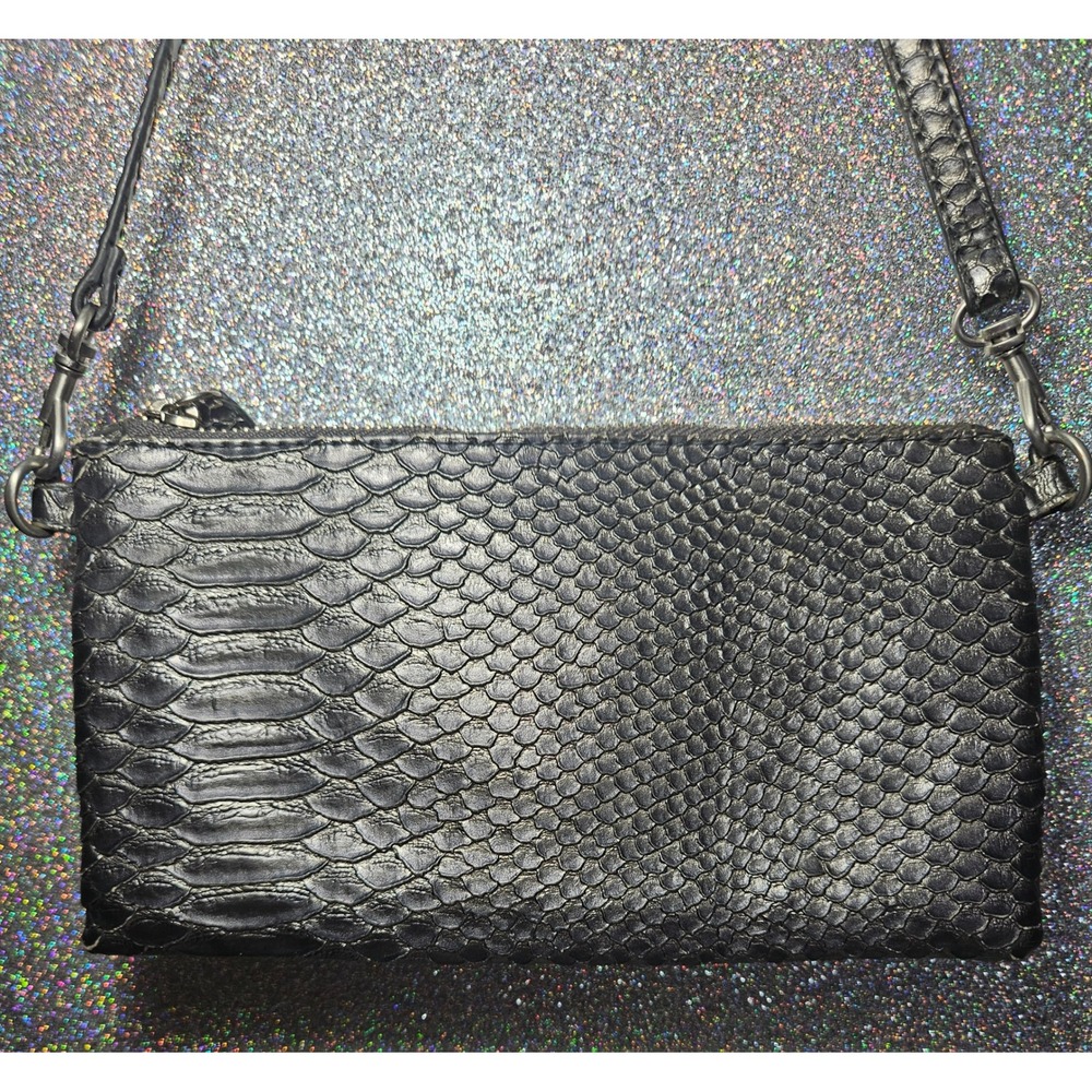 DEVI Kroell for‎ Target Gray Snakeskin Faux Vegan Leather Crossbody Clutch Bag
